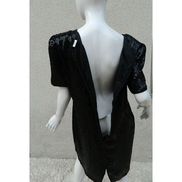 Patra Dress Vintage Size M/L Black Gold‎ Rope Sequin Beaded Cocktail Party - Picture 13 of 14